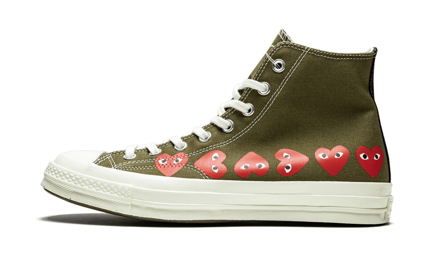 Converse Chuck Taylor All Star 70 Hi Comme des Garcons PLAY Multi-Heart Green: la bota de lona con corazones que no pasa desapercibida
