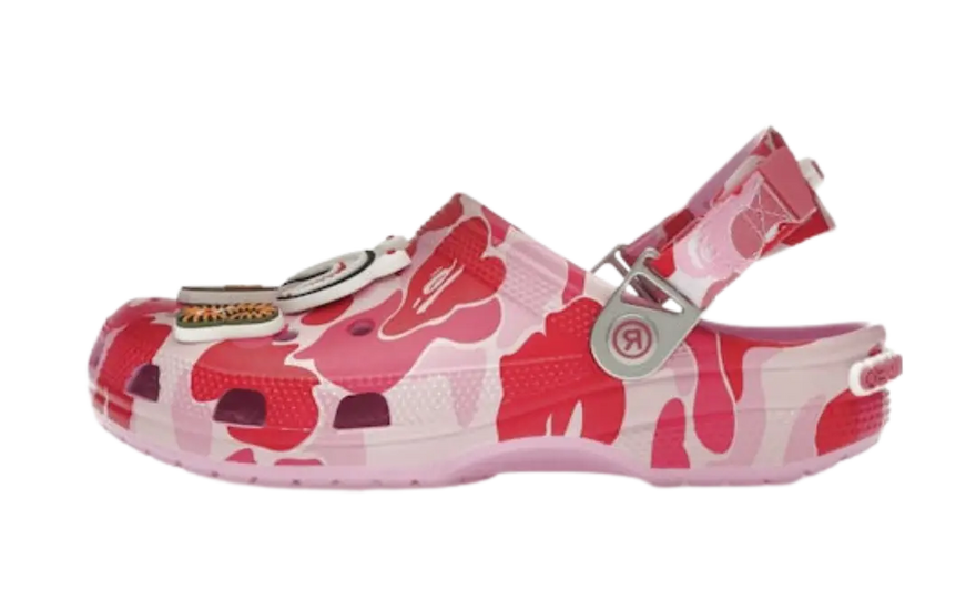 Crocs Classic Clog A Bathing Ape ABC Camo Pink: Iconic clogs that set trends