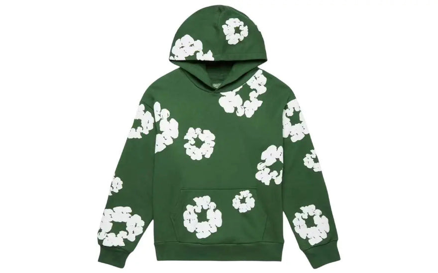 Denim Tears The Cotton Wreath Sweatshirt Green — Sudadera verde con mensaje y estilo