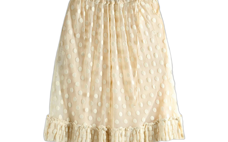 Dries Van Noten Women's Large Polka Dot Mesh Skirt Ecru: la falda de malla que domina el armario en 2026