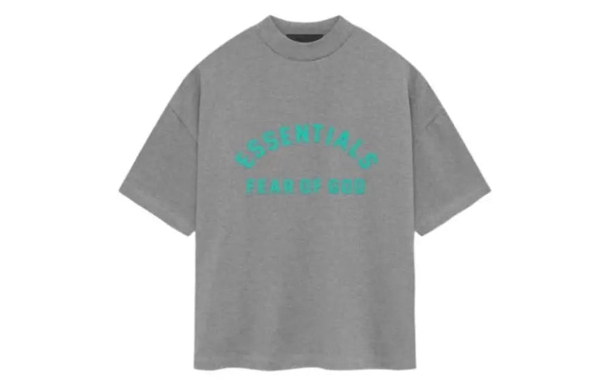 Fear of God Essentials Heavy Jersey SS24 Dark Heather Oatmeal Tee (Double Oversized) — The essential streetwear t-shirt 