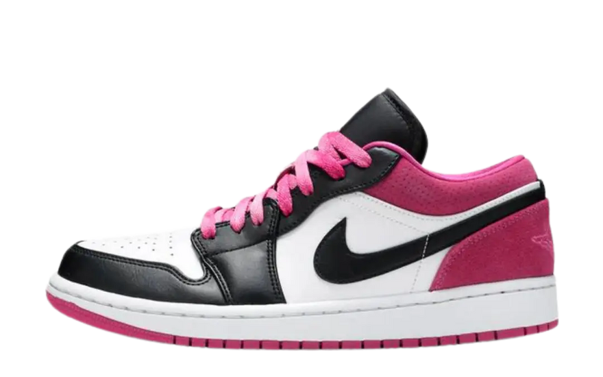 Air Jordan 1 Low Black Active Fuchsia: den lave silhuet, der tænder din stil