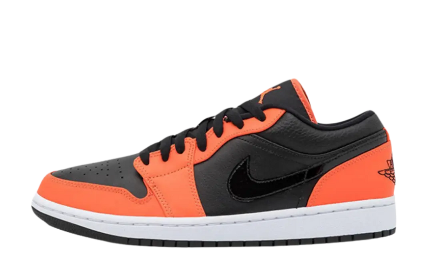 Air Jordan 1 Low SE Svart Gräsmatta Orange: stadsmässig och livfull stil
