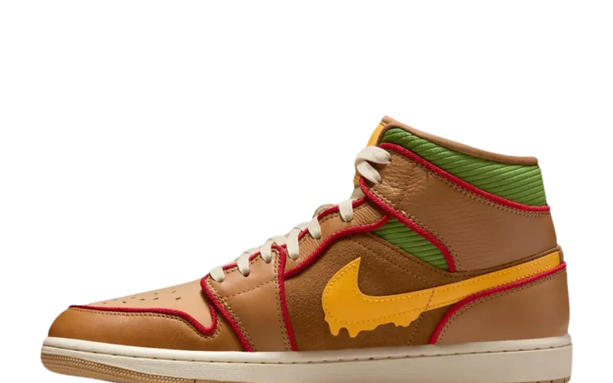 Air Jordan 1 Mid SE Cheeseburger: the shoe that looks like a hamburger 