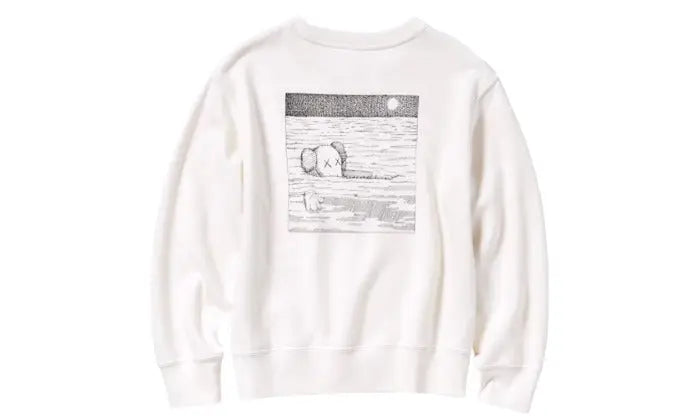 KAWS x Uniqlo Sweatshirt de Manga Comprida Off White — Camisola de arte minimalista para o teu guarda-roupa