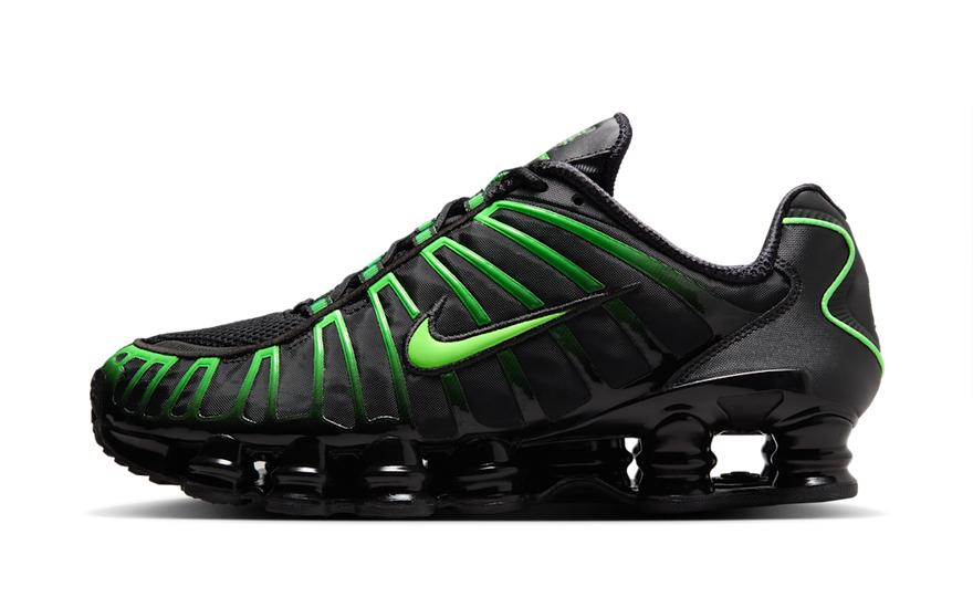 Nike Shox TL Sort Grøn Slag: Dristig stil og ikonisk støddæmpning