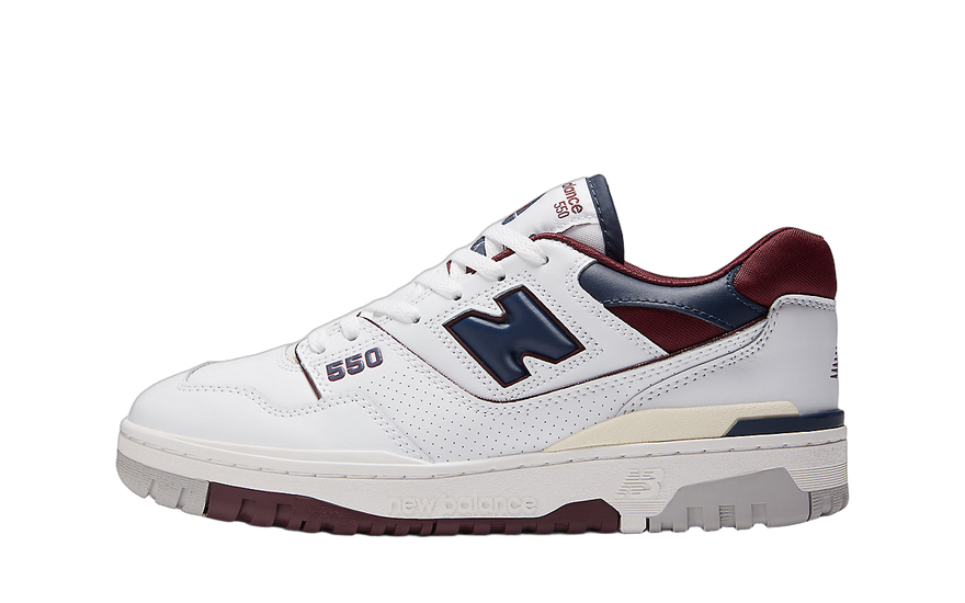New Balance 550 Vit Marinblå NB Burgundy: courtskon som förnyar din urbana stil
