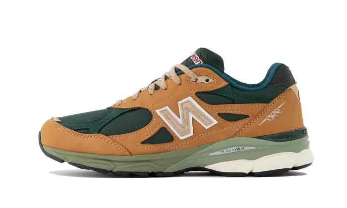 New Balance 990 V3 Fabricado nos EUA Castanho Oliva — estilo premium e conforto urbano