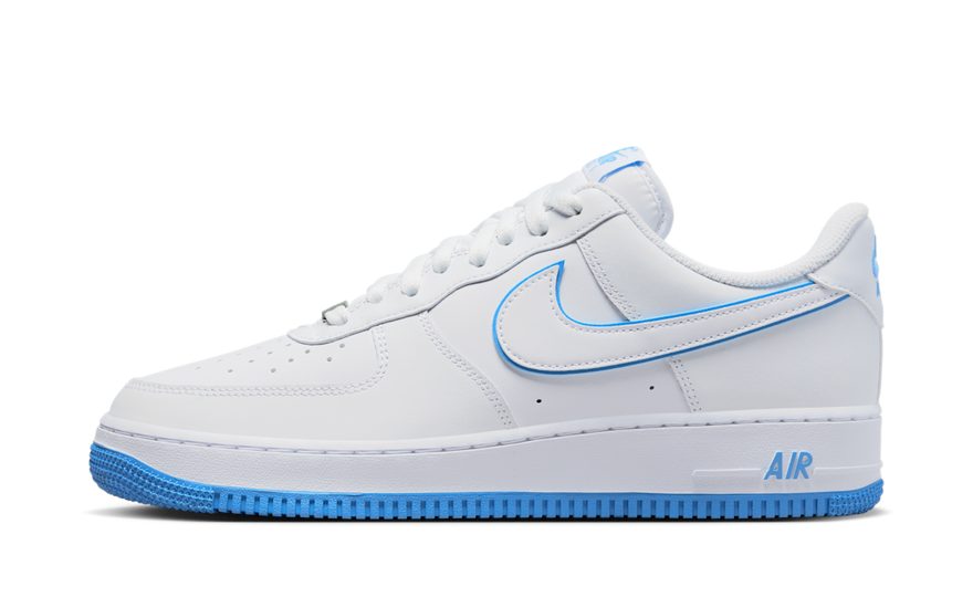 Nike Air Force 1 '07 Low White University Blue Sole — El clásico reinventado en blanco y azul