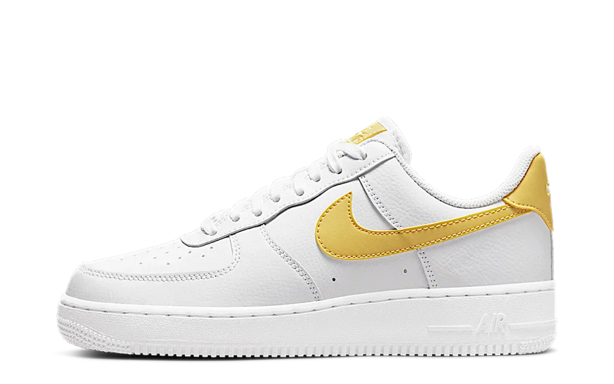 Nike Air Force 1 '07 White Saturn Gold White White: The white basic with a golden touch