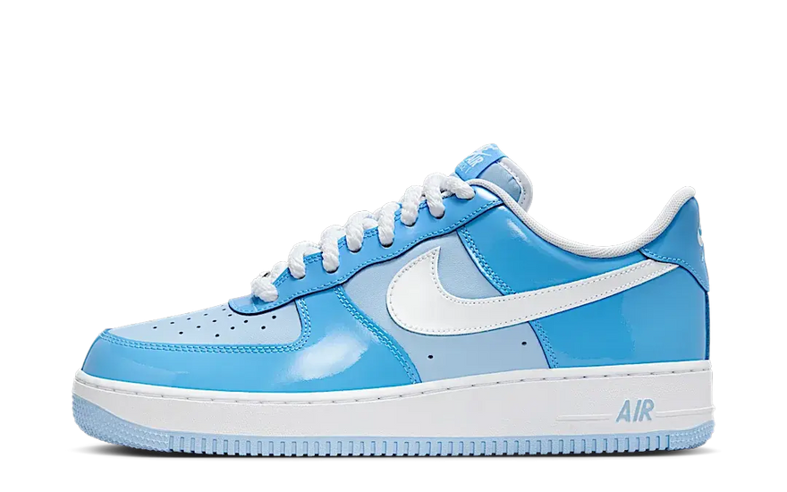 Nike Air Force 1 Low '07 LV8 Phychic Blue White Patent — Brillo patent og urban stil