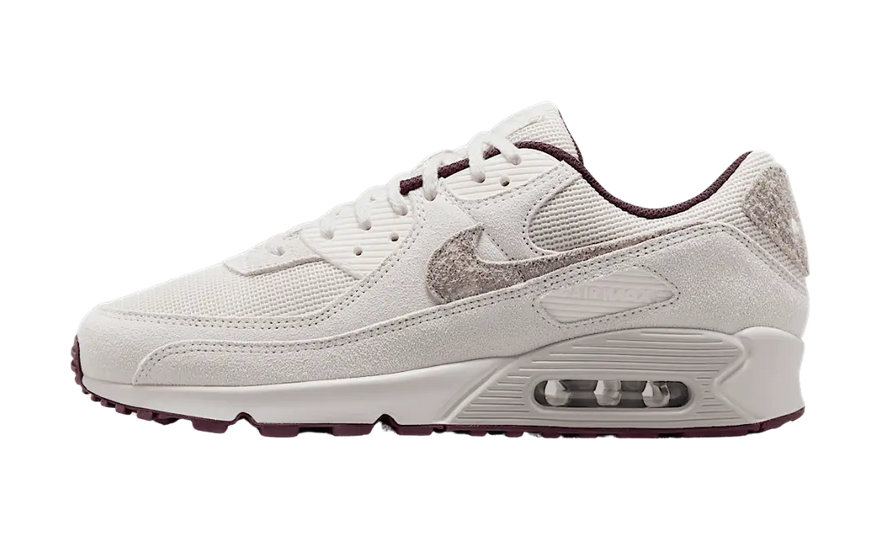 Nike Air Max 90 PRM Sail Burgundy Crush: estilo requintado e conforto máximo