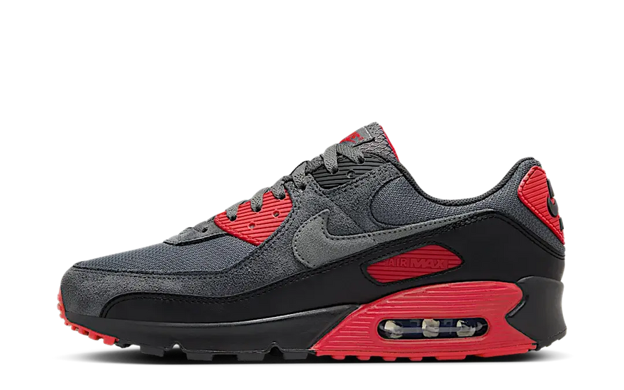 Nike Air Max 90 Smoke Grey Fire Red: Silueta icónica, estilo y comodidad urbana