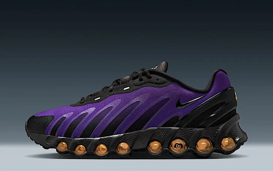 Nike Air Max Dn8 Black Total Orange Fierce Purple — Zapatillas urbanas con estilo atrevido