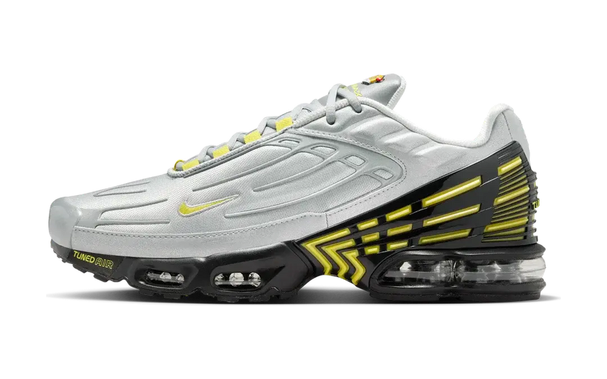 Nike Air Max Plus 3 Metallic Silver Opti Yellow: futuristische stijl en stedelijk comfort