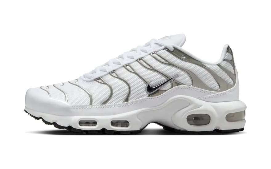 Nike Air Max Plus SE White Metallic Silver: estilo metálico e conforto durante todo o dia