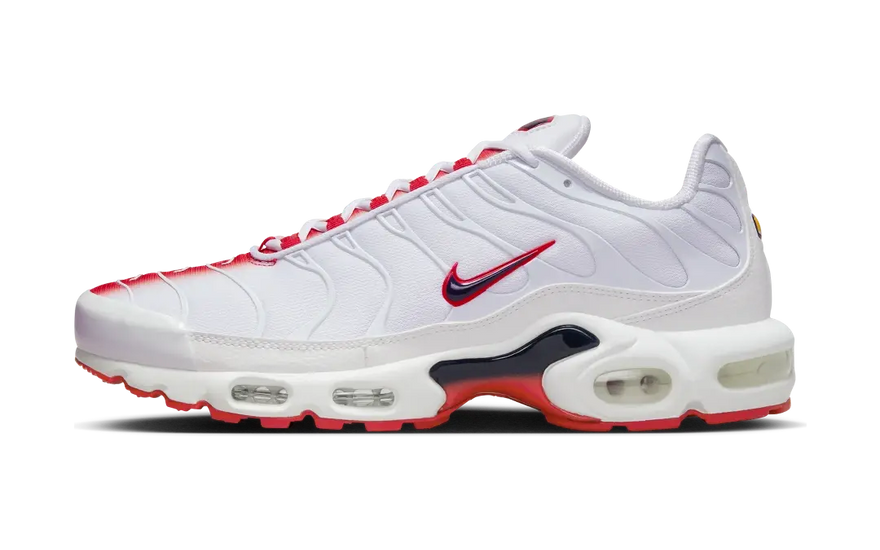 Nike Air Max Plus White University Red : Blanc classique et amorti Air Max
