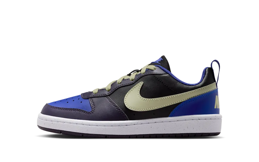Nike Court Borough Low Recraft Preto Cave Roxo Oliva Aura: básico urbano com um toque sustentável