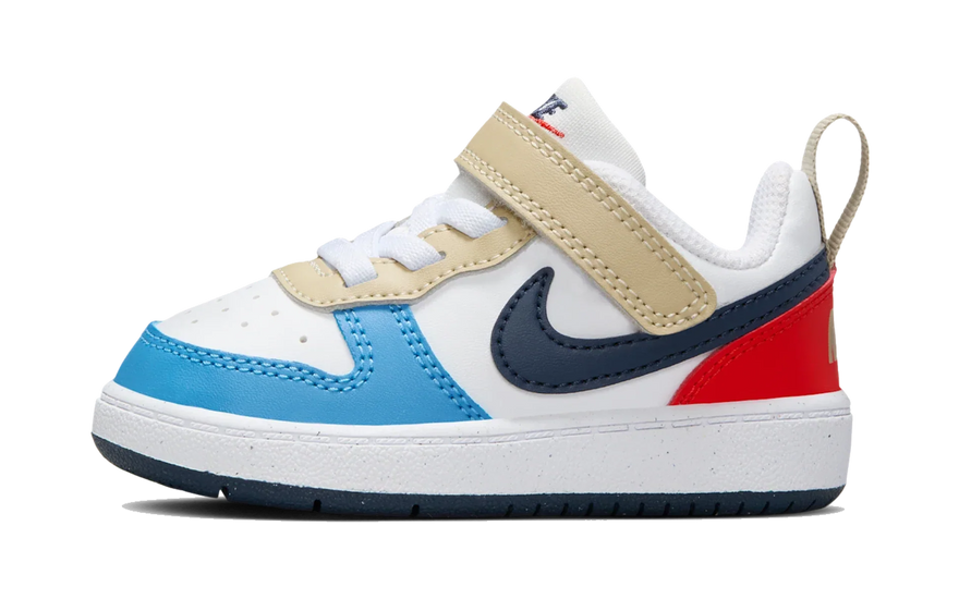 Nike Court Borough Low Recraft White Thunder Blue Light Crimson (TD): el tricolor que arrasa en talla bebé
