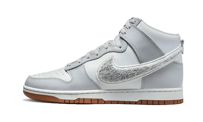 Nike Dunk High Retro Chenille Swoosh White Grey — Megújult klasszikus a gyűjteményedhez