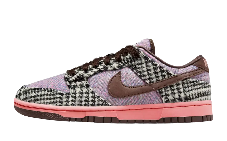 Nike Dunk Low Harris Tweed Purple Pink — vintage hue i purpur og lyserød