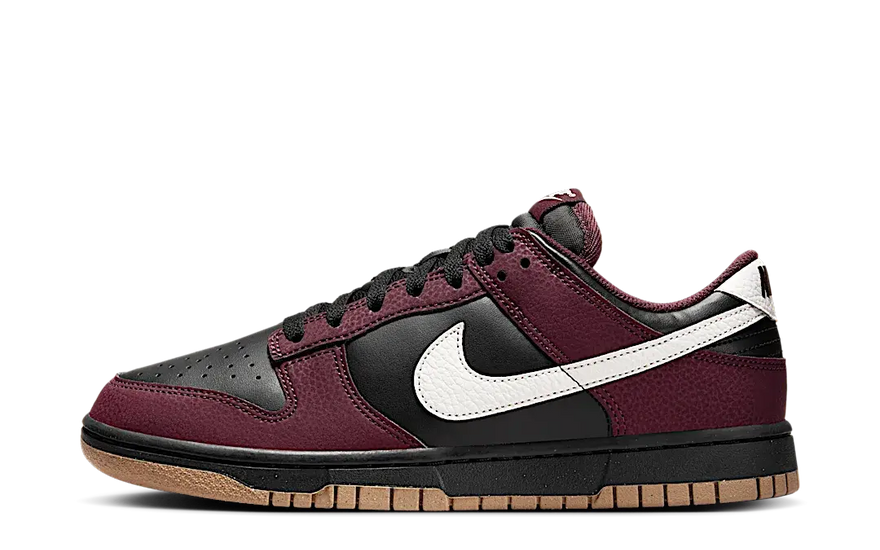Nike Dunk Low Next Nature Burgundy Crush Black: elegant, duurzaam en perfect voor straatkleding