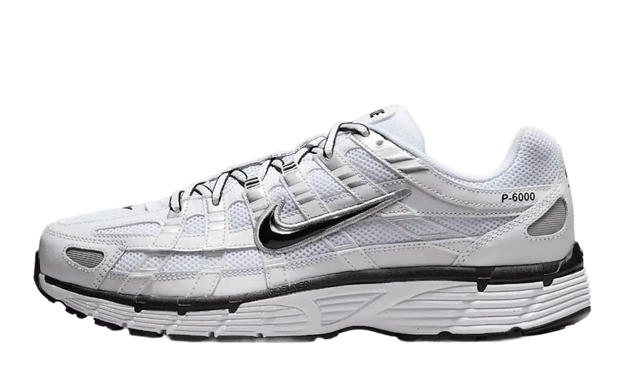 Nike P-6000 White Metallic Silver Black: Zapatillas retro con estilo urbano y máxima comodidad