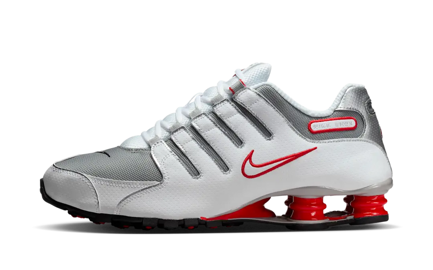 Nike Shox NZ White Red Metallic Silver: Retro energy with modern style