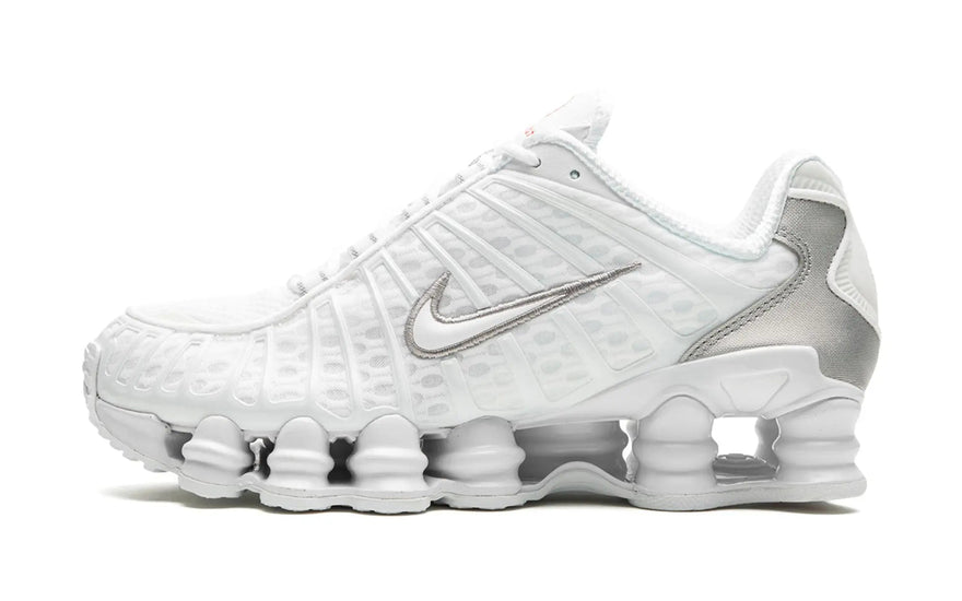Nike Shox TL White Metallic Silver Max Orange — Futuristic style and maximum cushioning