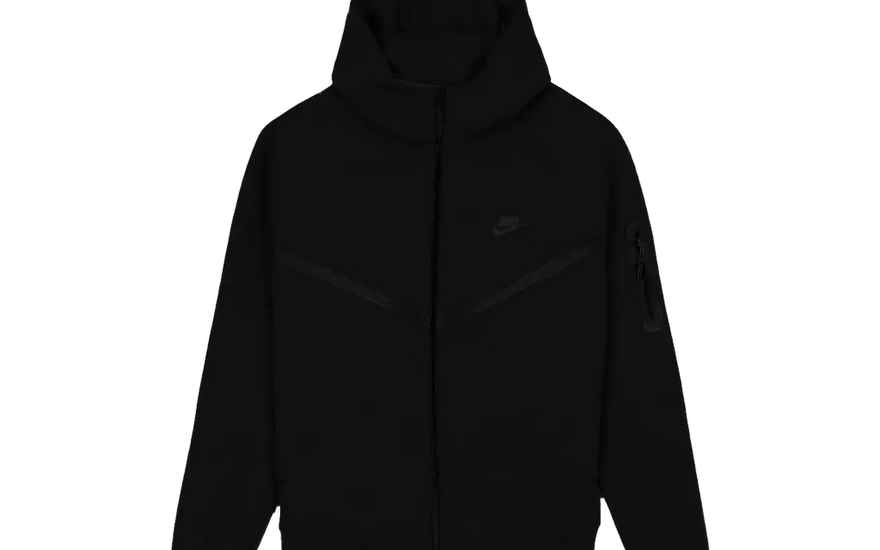 Nike Sportswear Tech Fleece Windrunner Full Zip Hoodie (FW24) Black/Black — Minimal and technical sweatshirt for the city