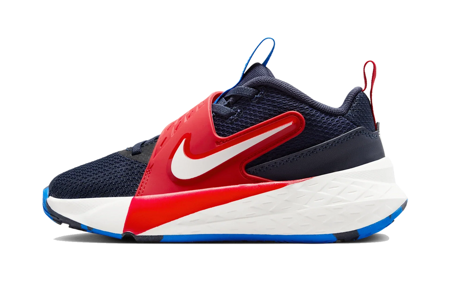 Nike Team Hustle D 12 Team Navy University Red Sail (PS): la zapatilla de baloncesto que tu hijo se pone solo
