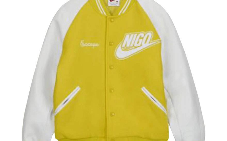 Nike x Nigo NRG Varsity-jacka Gul: Varsityjackan som förvandlar din stil