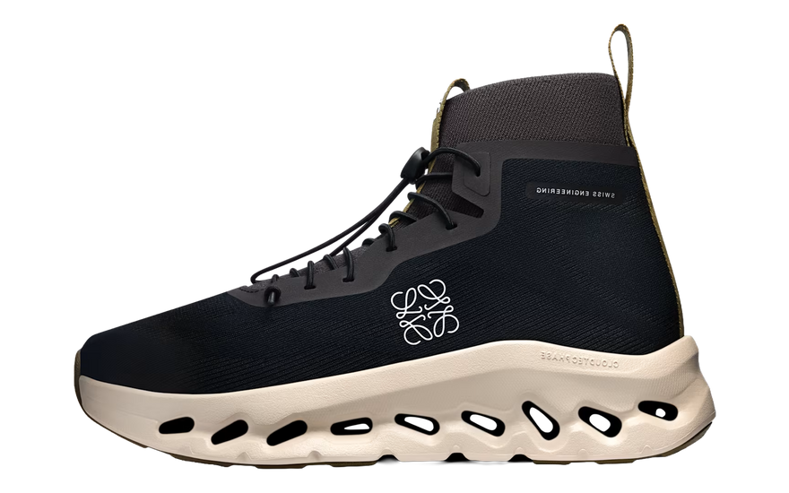 On Running Cloudtilt Hi LOEWE Black Oatmeal Olive — Zapatillas urbanas de lujo y rendimiento
