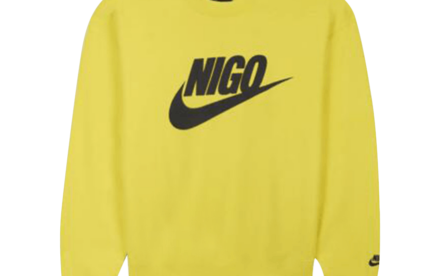 Nike x Nigo NRG Sweat-shirt en molleton jaune — Sweat-shirt jaune en molleton pour ton style urbain
