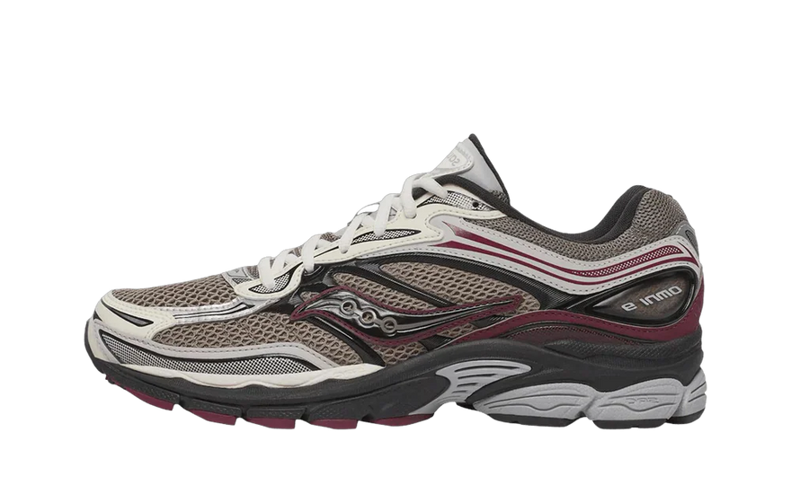Saucony ProGrid Omni 9 Tomorrow, Meet Yesterday Pack Tan Maroon — Estilo vintage con soporte pro