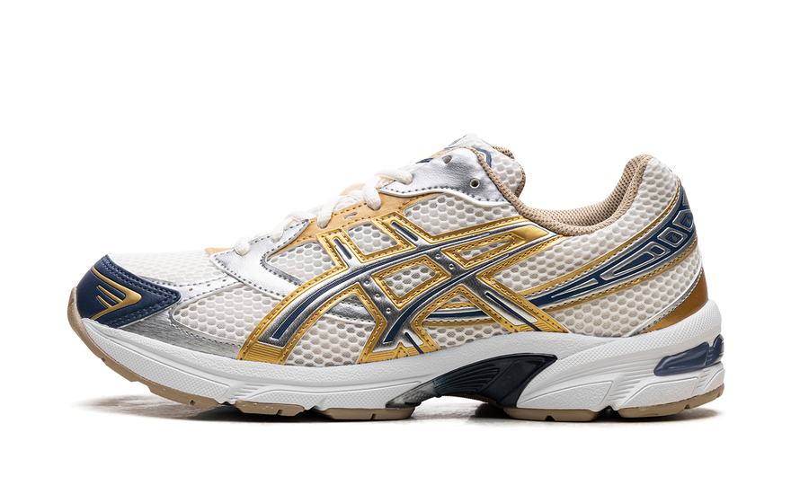 ASICS Gel-1130 Cream Pure Silver Gold Blue — Zapatillas con estilo y confort urbano