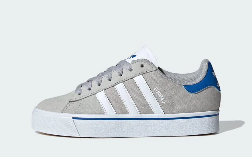 Adidas Campus Vulc Grey White Blue: el clásico retro que revitaliza tu streetwear
