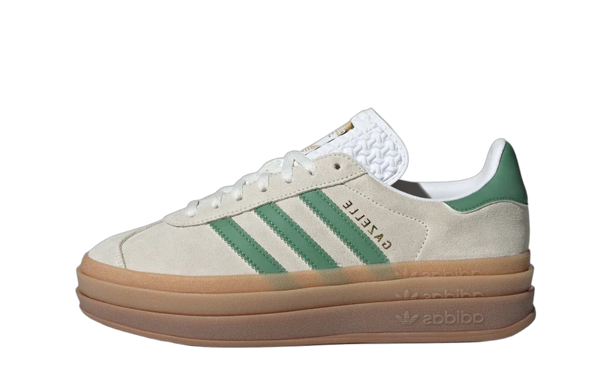 Adidas Gazelle Bold Off White Preloved Green: Suela elevada y estilo vintage