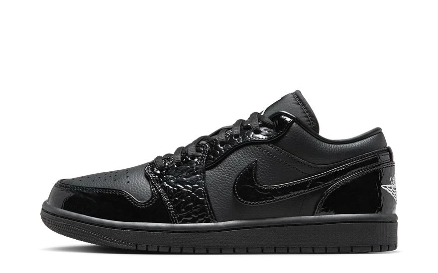 Air Jordan 1 Low SE Patent Elephant Negru: Strălucire și atitudine urbană