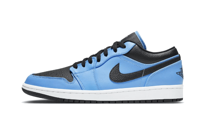 Air Jordan 1 Low University Blue Black: low-profile silhouette, urban style