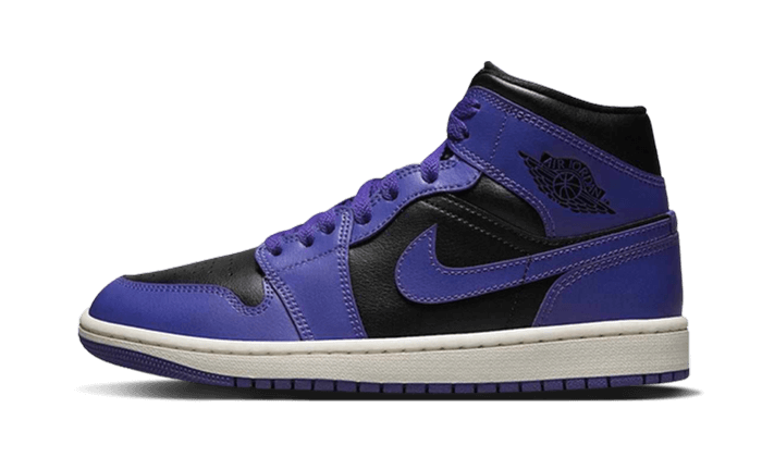 Air Jordan 1 Mid Lila Schwarz: der lila Mid, der die Straße beherrscht