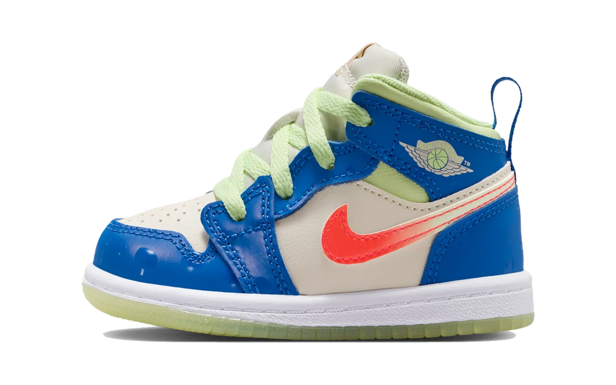 Air Jordan 1 Mid SE Game Royal Barely Volt Infrared (TD): la silueta más icónica en versión bebé
