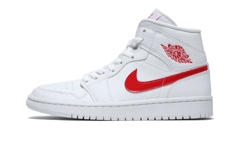 Air Jordan 1 Mid White University Red: klasyka na nowo odkryta dla twojej miejskiej mody
