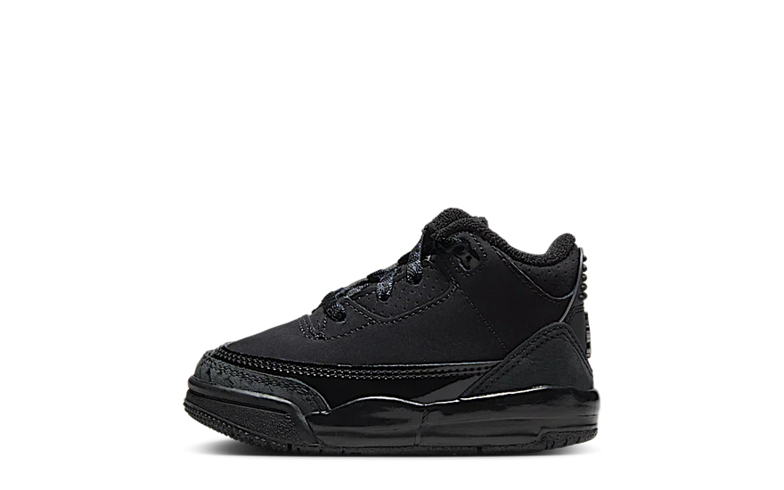 Air Jordan 3 Retro Black Cat (2025) (TD) — Classic urban black for kids