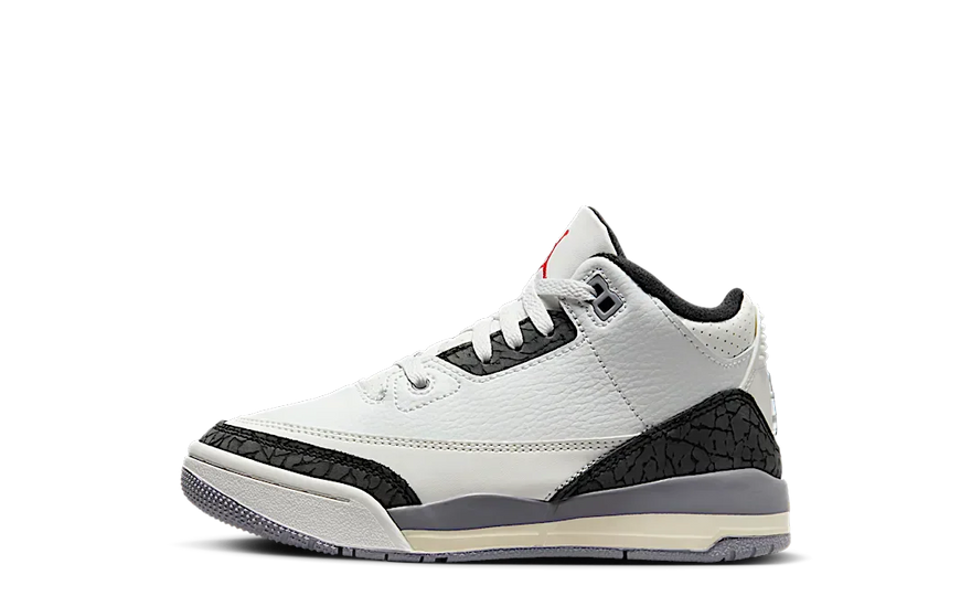 Air Jordan 3 Retro Cement Grey (PS): estilo retro y confort para los más pequeños