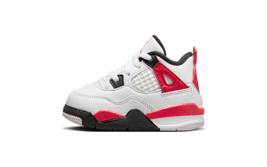 Air Jordan 4 Retro Red Cement (TD) — Estilo Jordan en miniatura para niños