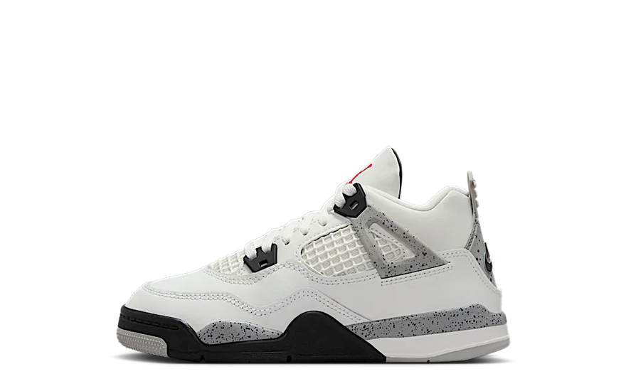 Air Jordan 4 Retro White Cement (2025) (PS) — El clásico retro que tu peque merece