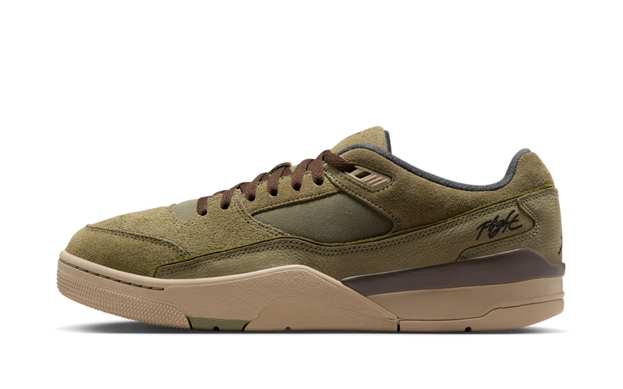 Air Jordan Flight Court Medium Olive Baroque Brown — Aardse stijl en stedelijk comfort