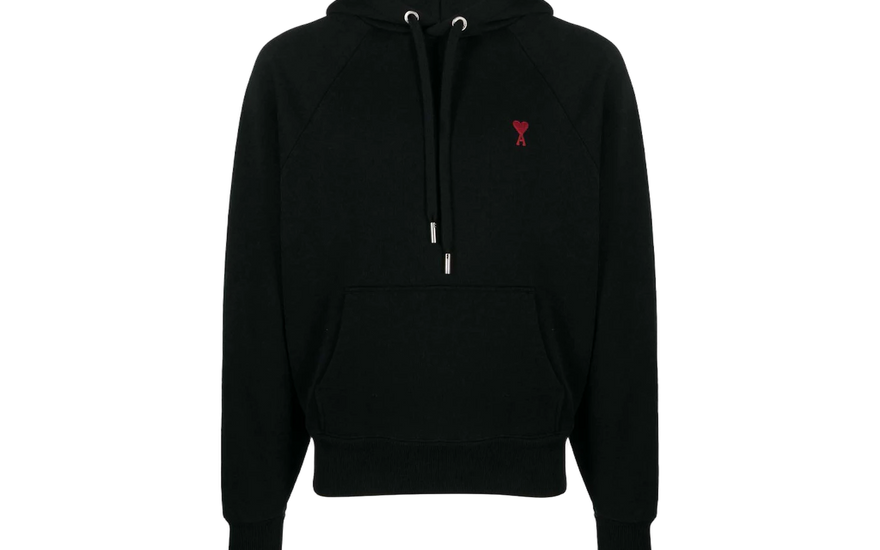 Ami Paris Ami De Coeur Small Logo Hoodie Black — La sudadera negra parisina que necesitas