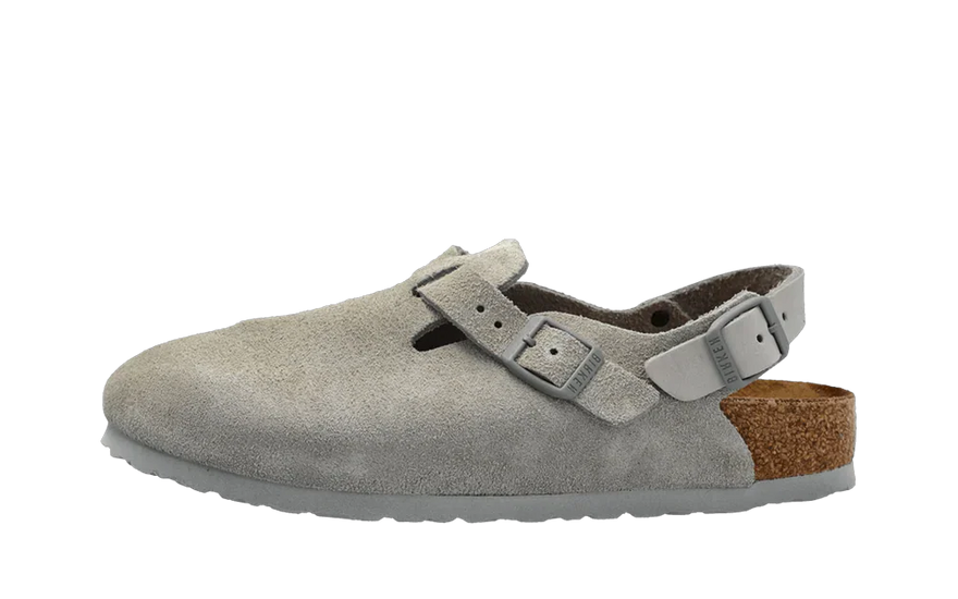 Birkenstock Tokio Suede Stone Coin: suede clogs with anatomical comfort for everyday wear